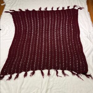 Burgundy Knit Throw Blanket